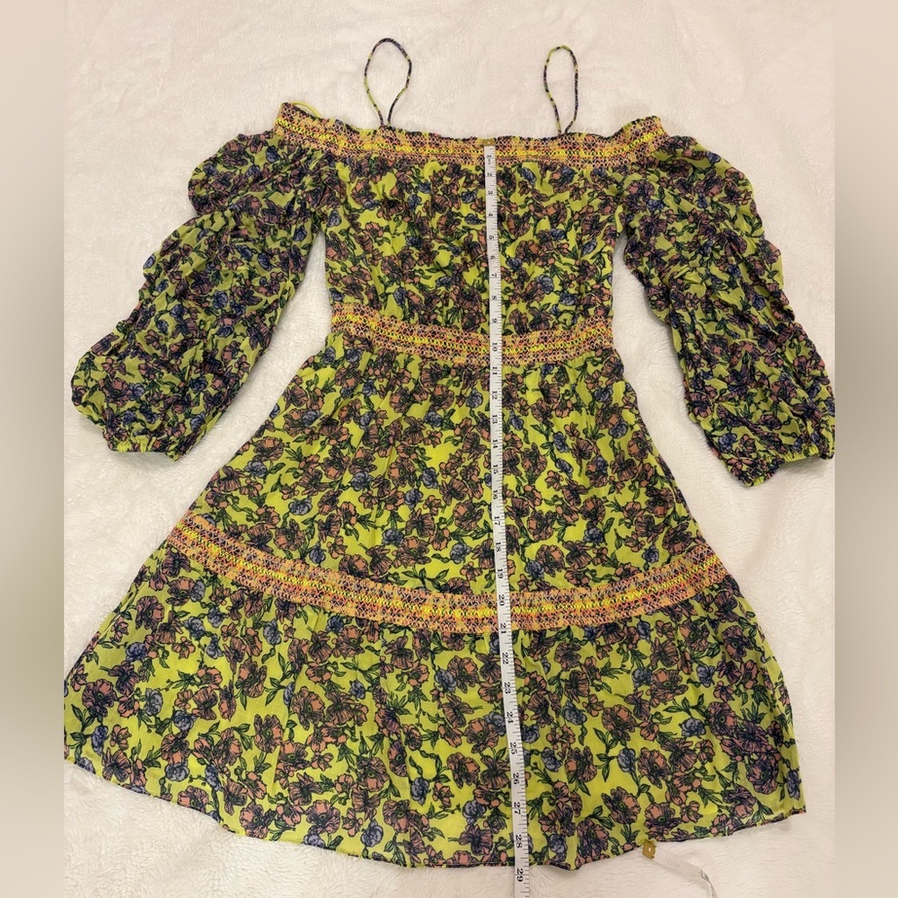 Alice + Olivia Dorothy Off Shoulder Floral Mini Dress Size 2 NWT - Picture 8 of 13